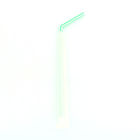 Plastic Straw Flexible PS Paper wrapped Striped Ø0,5cm 23cm (250 Units)