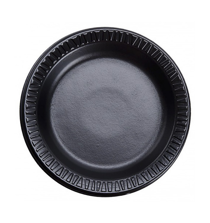 Foam Plate "Quiet Classic" Laminated Black Ø18 cm 