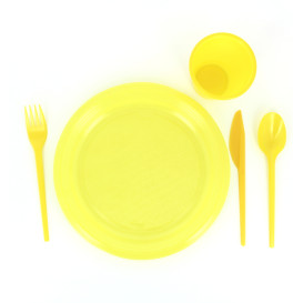 Plastic Knife PS Yellow 16,5 cm (15 Units) 