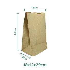 Paper Bag without Handle Kraft 18+12x29cm (25 Units)