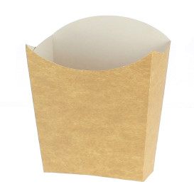 Paper French Fries Scoop Container Kraft Small size 8,2x2,2x9cm (25 Units) 