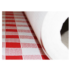 Paper Tablecloth Roll Red Checkers 1x100m. 40g (1 Unit) 