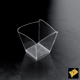 Plastic Tasting Cup PS "Onda" Clear 100 ml (500 Units)