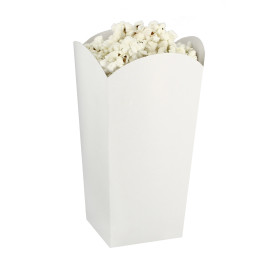 Paper Popcorn Box Small Size White 45gr 6,5x8,5x15cm (700 Units)