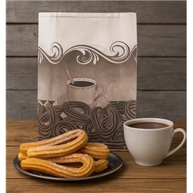 Paper Food Bag for Churros Grease-Proof 18+7x32cm (250 Units)  