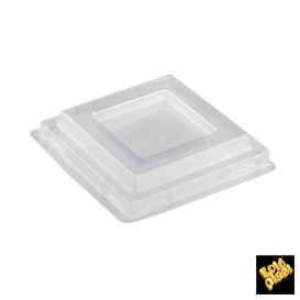 Plastic Lid for Tasting Bowl PS "Pagoda" Dessert Clear PET 350ml (25 Units)