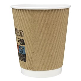 Paper Cup "Ripple Kraft" Brown 8 Oz/250ml Ø8cm (500 Units)