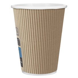 Paper Cup "Ripple Kraft" Brown 12 Oz/360ml Ø8,7cm (1000 Units)