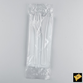 Plastic Cutlery kit PP "Next" Fork, Knife and Napkin (50 Units)