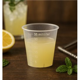 Plastic Shot PP Graduated Clear 35 ml (50 Units) 