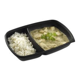 Plastic Deli Container PP 2C Black 1300ml 28x20x4cm (150 Units)