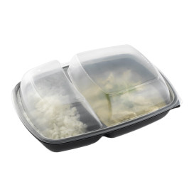 Plastic Lid for Deli Container PP Rectangular shape 2C Black 28x20cm (150 Units)
