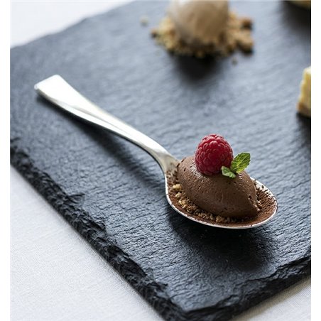 Detail reusable silver effect metallized PS teaspoon