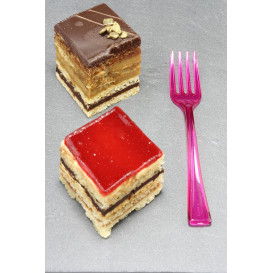 Plastic Fork Premium Raspberry 19 cm (10 Units) 