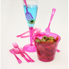Plastic Fork Premium Raspberry 19 cm (10 Units) 