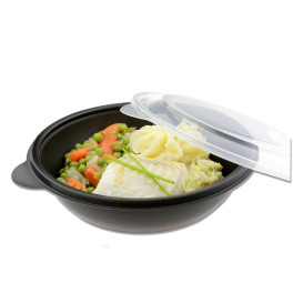 Plastic Deli Container PP Black 750ml Ø19cm (300 Units)