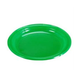 Plastic Plate Flat Green 20,5 cm (10 Units) 