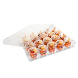 Plastic Tray PS + 20 Bowl Kit with Lid Round Shape (1 Unit)