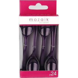 Plastic Spoon Premium Eggplant 16cm (10 Units) 
