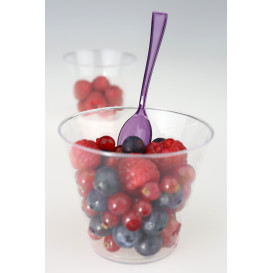 Plastic Spoon Premium Eggplant 16cm (180 Units)