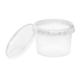 Plastic Deli Container with Plastic Lid PP Tamper-Evident 280 ml Ø9,5 (25 Units)