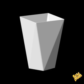 Plastic Tasting Cup PS "Diamond" White 150 ml (240 Units)