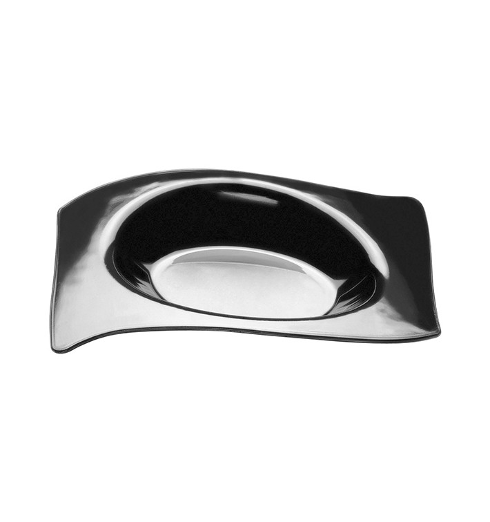 Tasting Plastic Plate PS Flat Black 8x6,6 cm (500 Units)