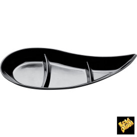 Tasting Sauce Bowl PS "Virgola" 3 Comp. Black 30 ml (500 Units)