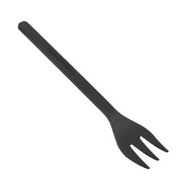 Plastic Tasting Mini Fork Black 10cm (50 Units) 