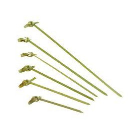 Bamboo Food Pick Bow Design Natural Green 18cm (200 Units)  