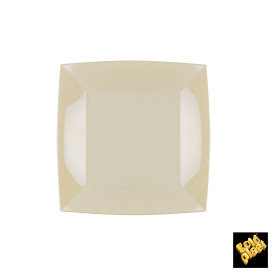 Plato de Plastico Flat Cream "Nice" PP 180mm (25 Units)