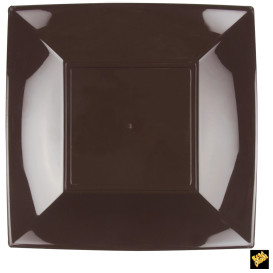 Plastic Plate Flat Brown "Nice" PP 29 cm (12 Units) 
