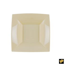 Plastic Plate Deep Cream "Nice" PP 18cm (25 Units) 