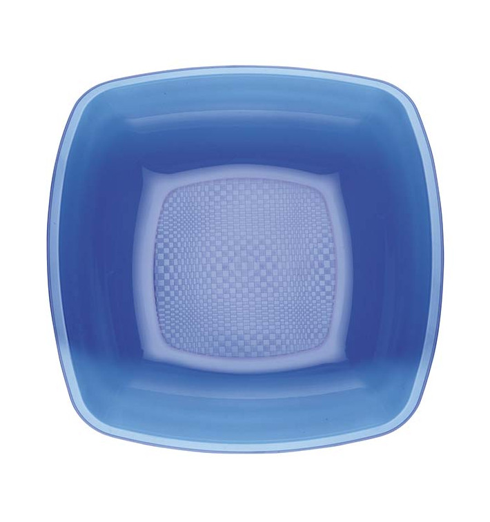 Plastic Plate Deep Blue Square shape PS 18 cm (25 Units) 