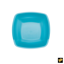 Plastic Plate Deep Turquoise Square shape PP 18 cm (25 Units) 