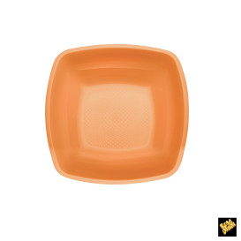Plastic Plate Deep Orange Square shape PP 18 cm (25 Units) 