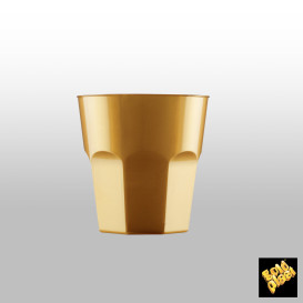Plastic Cup for Cocktail PS Gold Ø7,3cm 220ml (50 Units) 