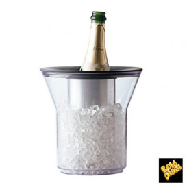 Plastic Ice Bucket for 1 Bottle Clear PCTA (1 Unit) 