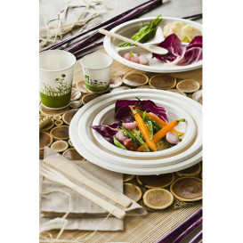 Sugarcane Plate White Ø23 cm (50 Units) 