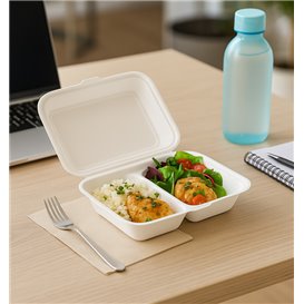 Sugarcane Hinged Burger Container 24,0x12,5x6,5cm (400 Units)