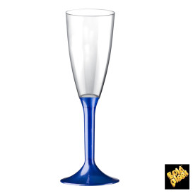 Plastic Stemmed Flute Sparkling Wine Blue Pearl 120ml 2P (200 Units)