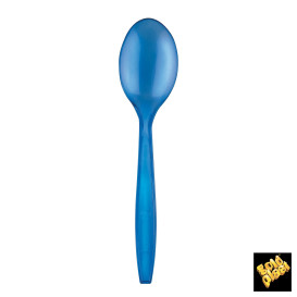 Plastic Spoon PS Premium Blue 19cm (1000 Units)