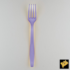 Plastic Fork PS Premium Lilac 19cm (50 Units) 