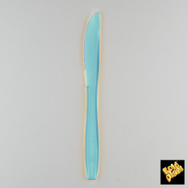 Plastic Knife PS Premium Turquoise 19cm (1000 Units)