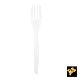 Plastic Fork PS "Easy" White 18cm (20 Units) 