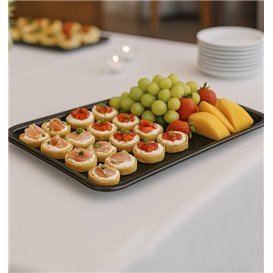 Plastic Tray Black 37x50cm (24 Units)