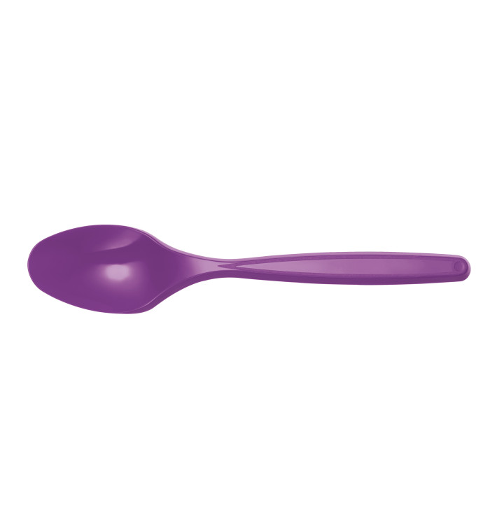 Plastic Teaspoon PS PS Violet 12cm (40 Units) 