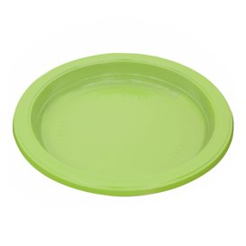 Plastic Plate PS Flat Lime Green Ø17 cm (50 Units) 