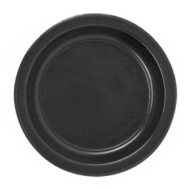 Plastic Plate PS Flat Black Ø22 cm (30 Units) 