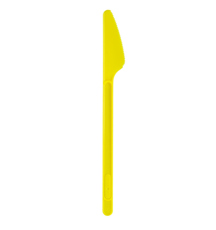 Plastic Knife PS Yellow 17,5cm (20 Units) 